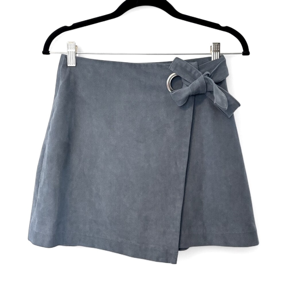 Abercrombie & Fitch Sz 00 Faux-Suede Grommet Tie Wrap Mini Skirt